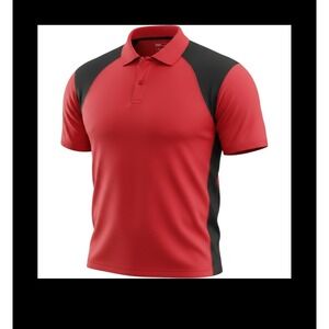 HPI Direct  Mens 2XL Polo Shirt Red Black Short Sleeve HS-650RD-SM